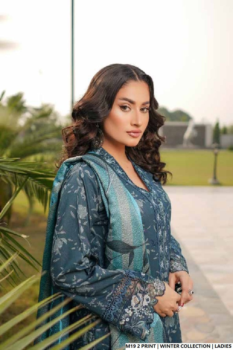 Pakistani women's lawn A-Line printed casual shirt side view