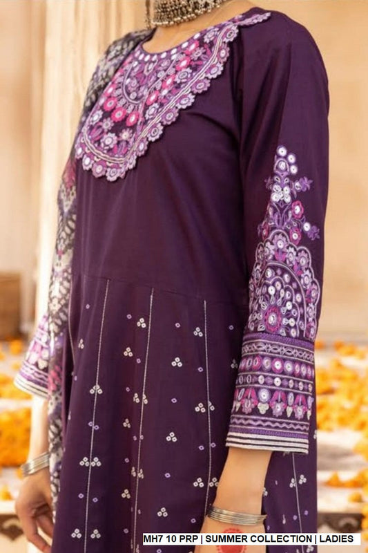 MH7 10 cotton Pakistani women's casual frock shirt side view