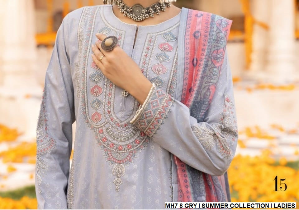 MH7 8 Pakistani women's cotton straight shirt back view