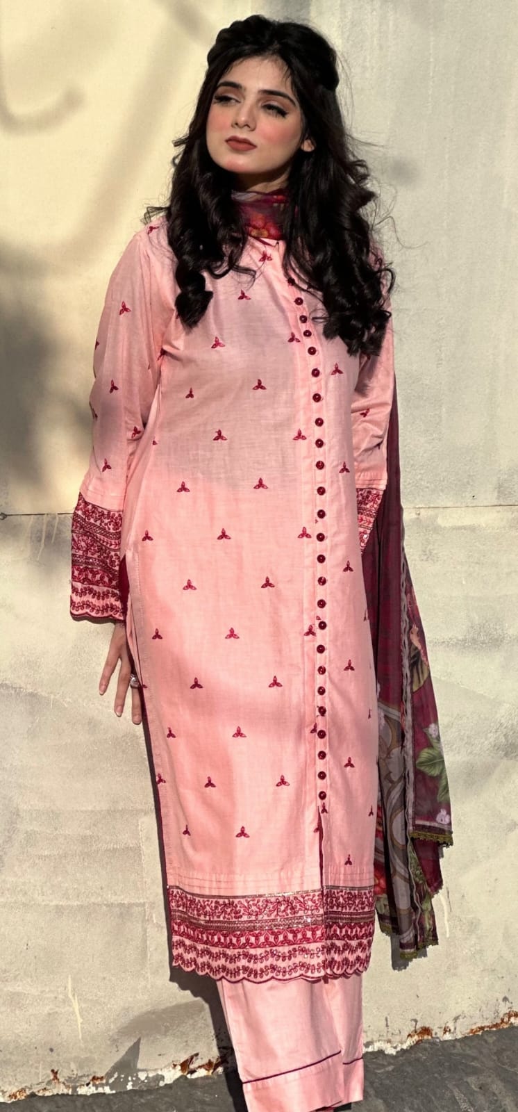 SG 1416 Cotton Pakistani women's everyday straight shirt back view
