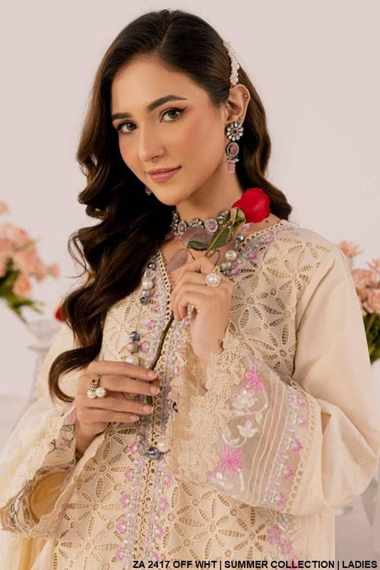 ZA 2417 cotton Pakistani women's casual straight shirt side view