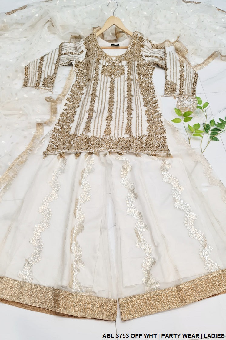 ABL 3753 Pakistani women's organza formal outfit detail view