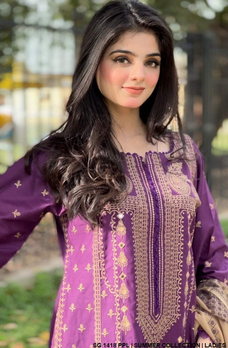 SG 1418 Cotton Pakistani women's A-Line shirt back view