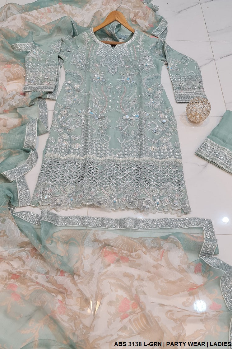 ABS 3138 Pakistani women's chiffon outfit full view