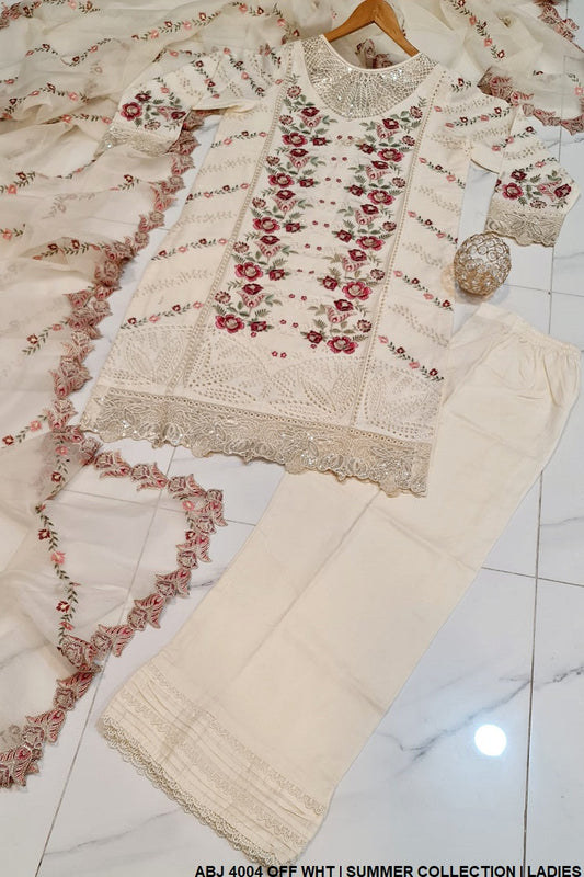 ABJ 4004 cotton Pakistani women's casual straight shirt back view