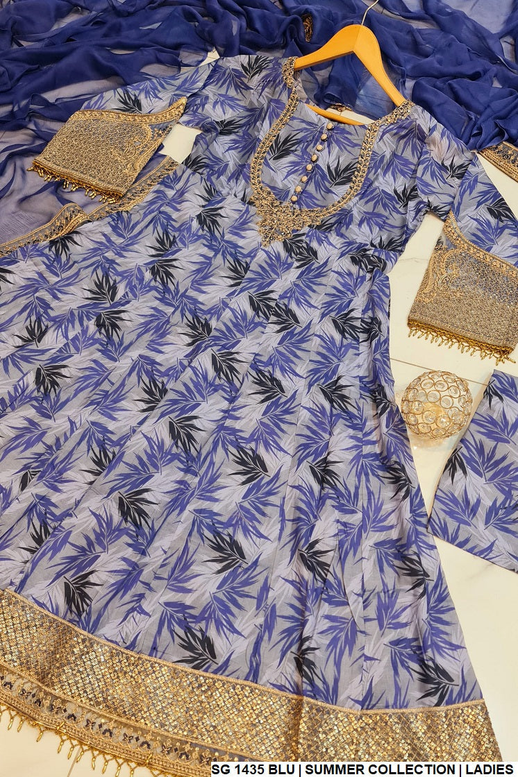 SG 1435 Pakistani women's cotton elegant frock full view