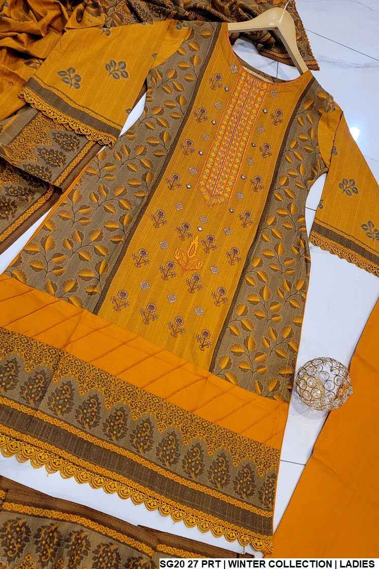 SG20 27 Dhanak women's A-Line Pakistani winter outfit full view