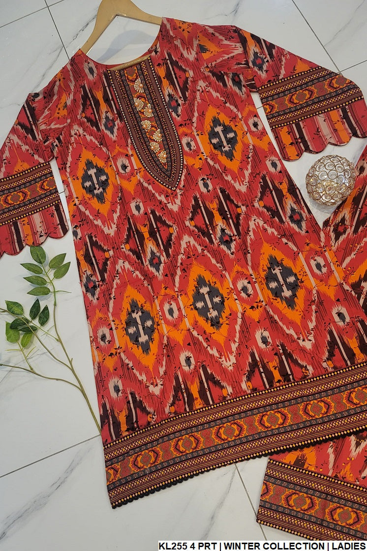 KL255 4 Pakistani women's cotrise A-Line outfit back view