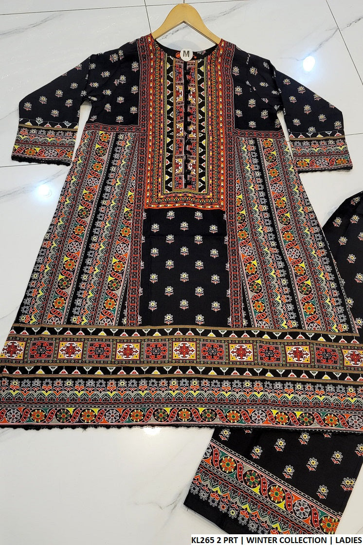 Cotrise A-Line chawk shirt KL265 2 - Pakistani women's casual outfit with dupatta front view