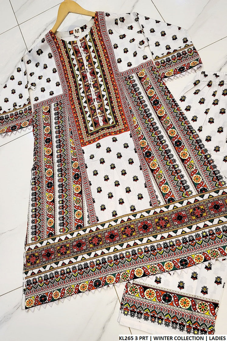 KL265 3 Cotrise A-Line Pakistani women's chawk shirt side view