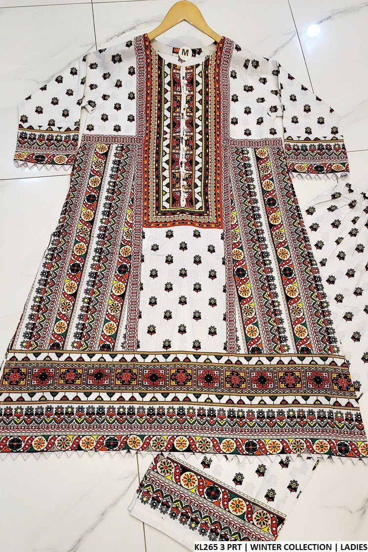 Cotrise A-Line chawk shirt KL265 3 - Pakistani women's casual outfit with dupatta front view