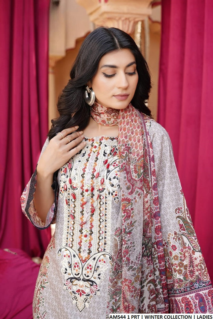 AMS44 1 Cotton Pakistani women's straight shirt with plazo back view