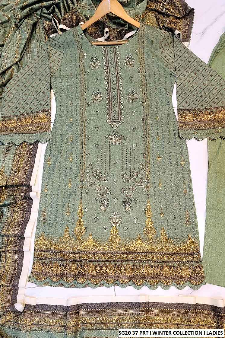 Dhanak straight shirt SG20 37 - smooth luxurious Pakistani women's suit detail view