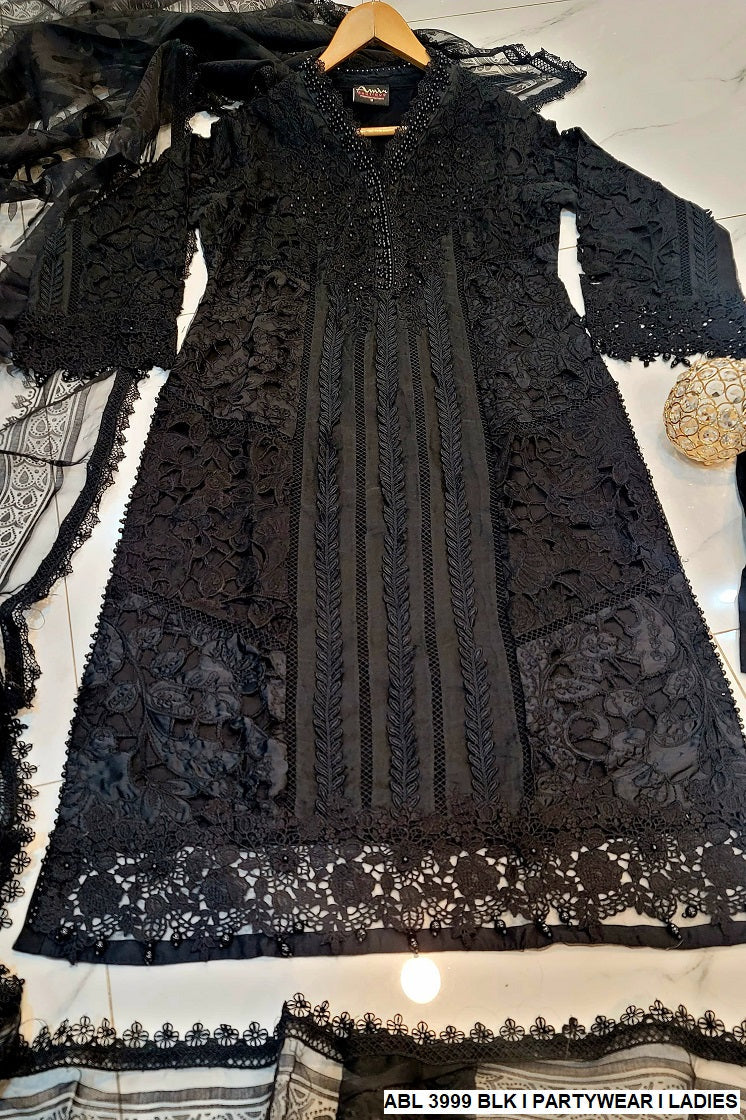 ABL 3999 Pakistani women's organza A-Line dress full view