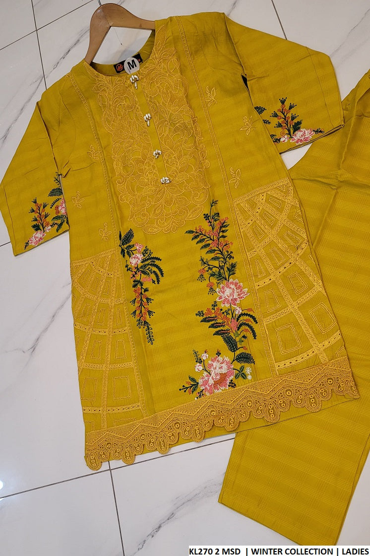 KL270 2 winter cotton Pakistani women's straight shirt side view