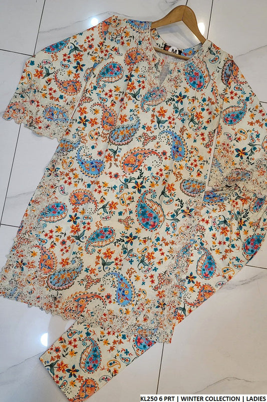KL250 6 winter cotton Pakistani women's straight shirt back view