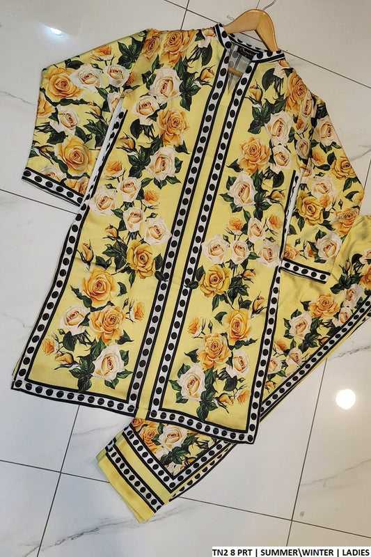 TN2 8 silk Pakistani women's straight shirt side view