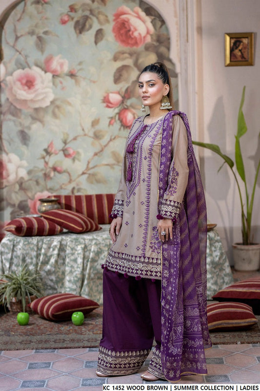 KC 1452 WOOD BROWN | FARSHI SHALWAR