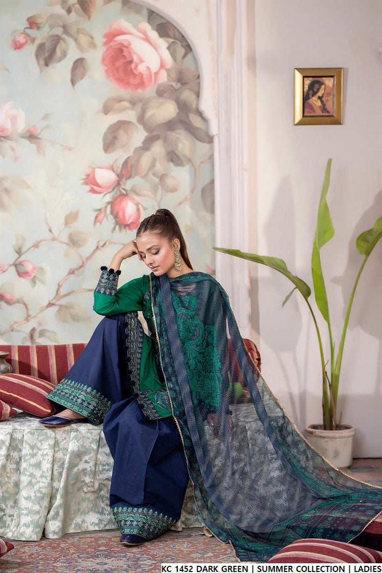 KC 1452 DARK GREEN | FARSHI SHALWAR