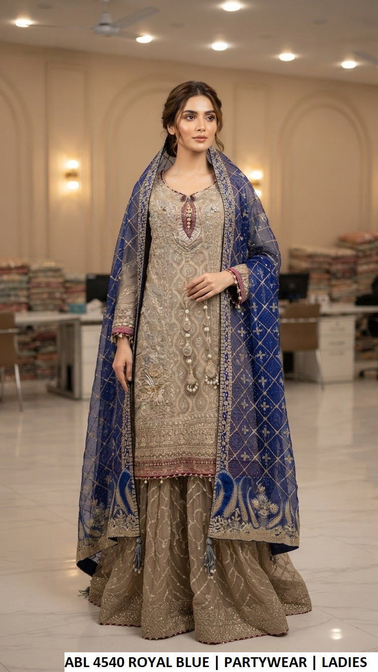 ABL 4540 ROYAL BLUE | DOUBLE DUPATTA