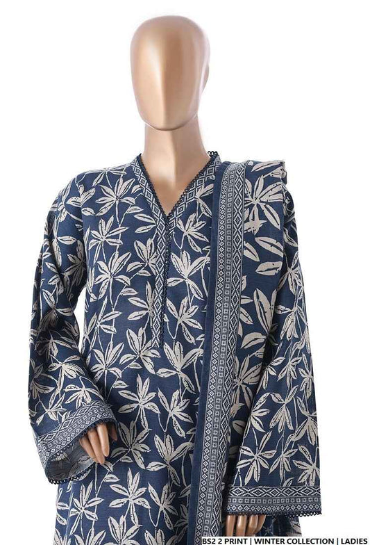 Pakistani women's lawn A-Line printed casual shirt side view