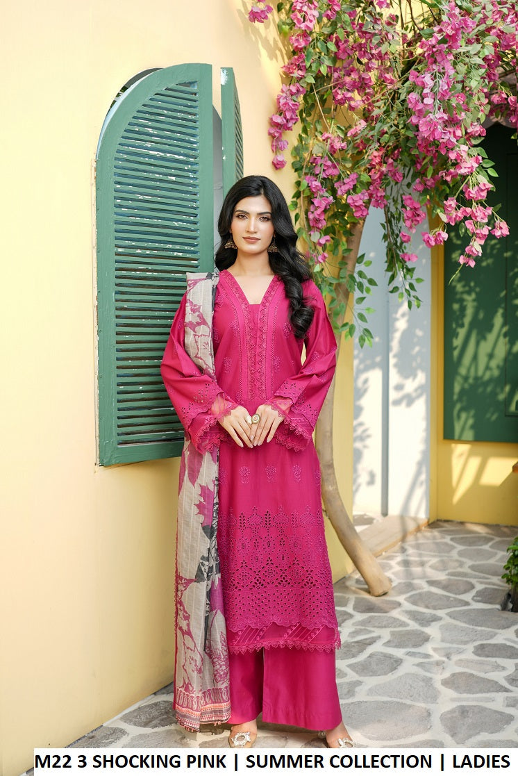 Cotton straight shirt plazo - Pakistani women's casual everyday outfit with digital print dupatta front view