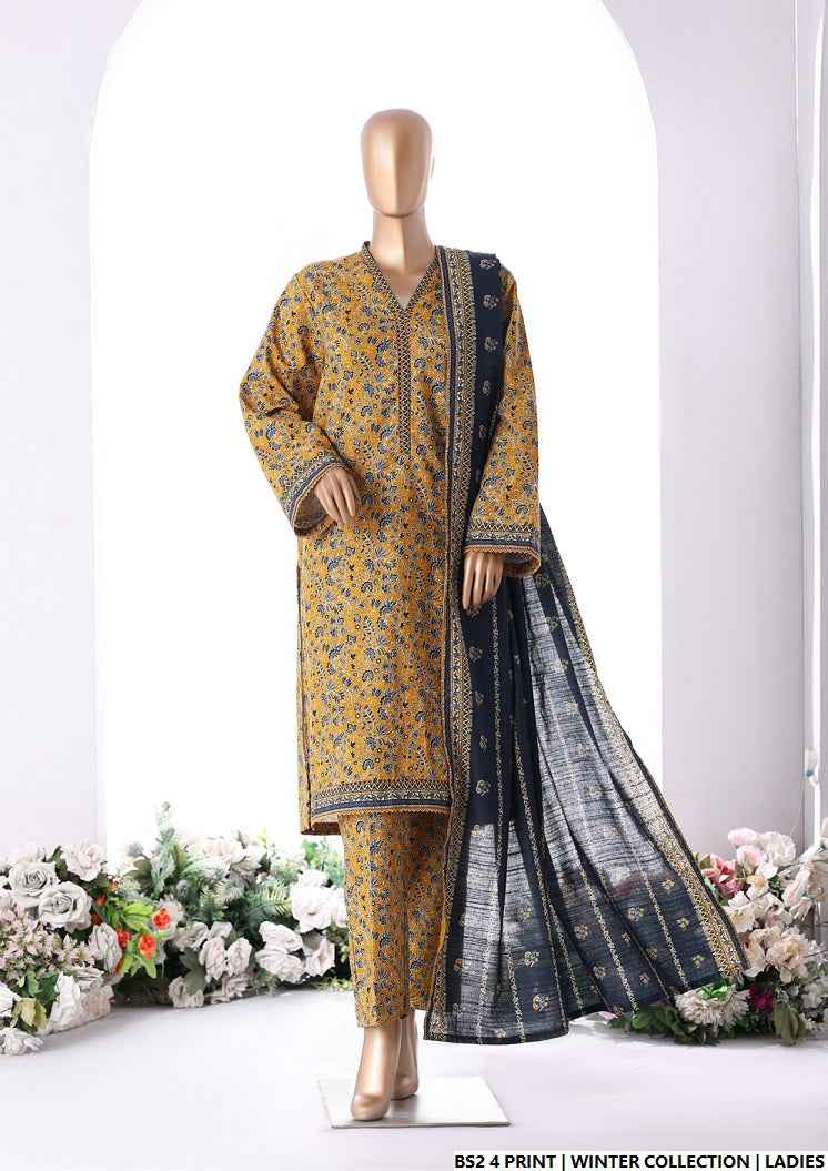 Lawn A-Line printed shirt - Pakistani women's casual summer outfit with cotton trouser and lawn dupatta front view