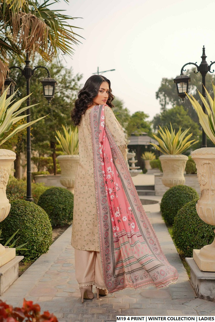 Pakistani women's lawn A-Line printed casual outfit back view