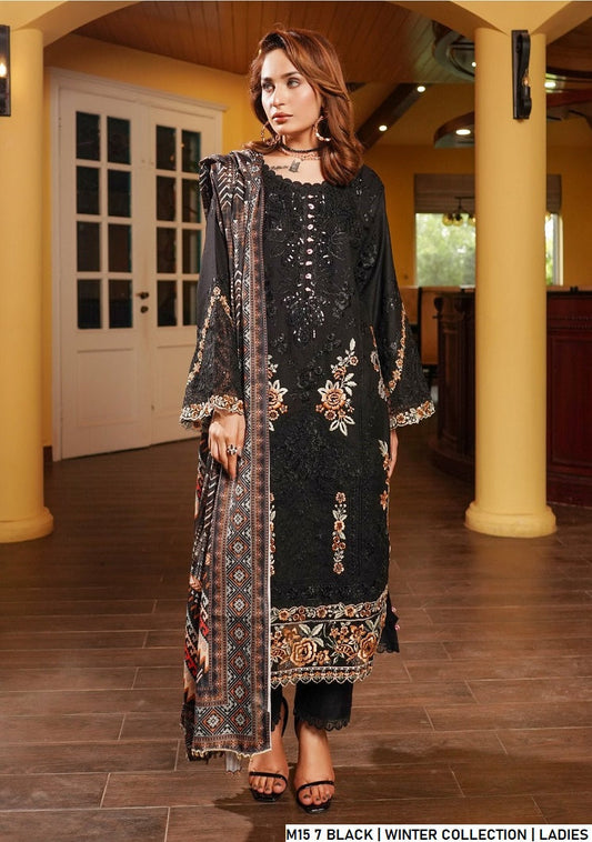 Black lawn Pakistani women's A-Line casual shirt side view