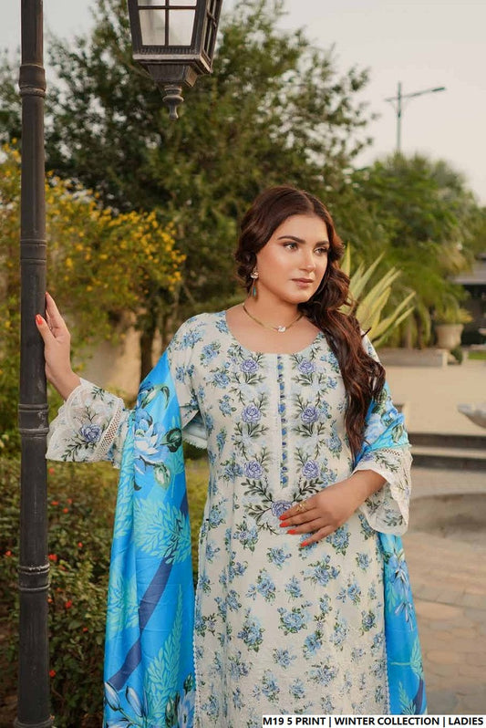 Pakistani women's lawn A-Line printed casual shirt side view