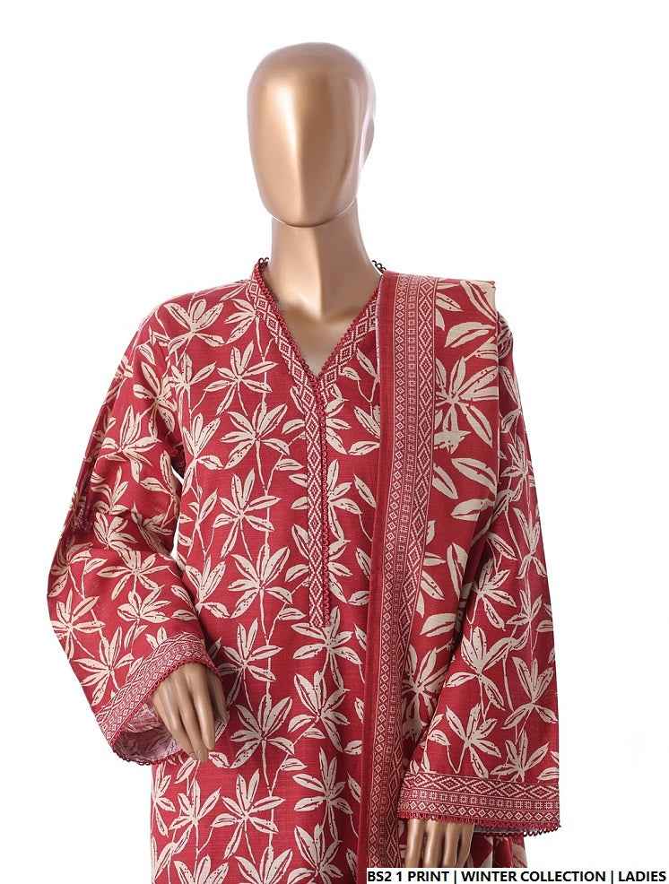 Pakistani women's lawn A-Line printed casual shirt side view