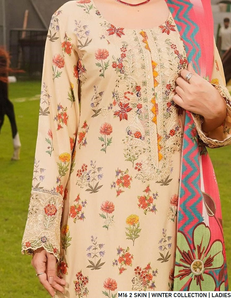 Pakistani women's skin lawn A-Line casual outfit back view