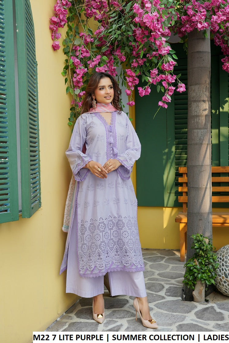 Cotton straight shirt plazo - Pakistani women's casual everyday outfit with digital print dupatta front view
