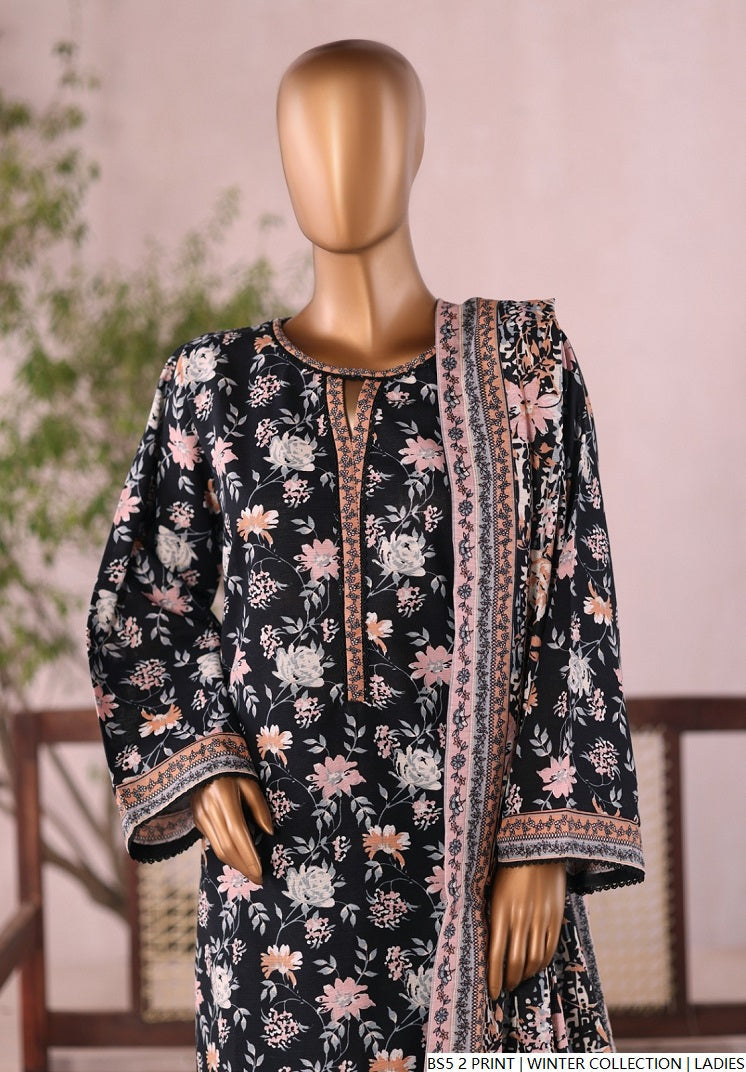 Lawn A-Line printed shirt - Pakistani women's casual summer outfit with cotton trouser and lawn dupatta front view