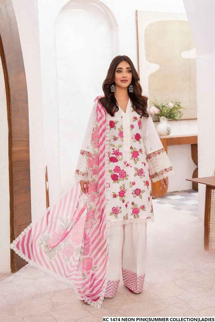 KC 1474 NEON PINK FARSHI SHALWAR