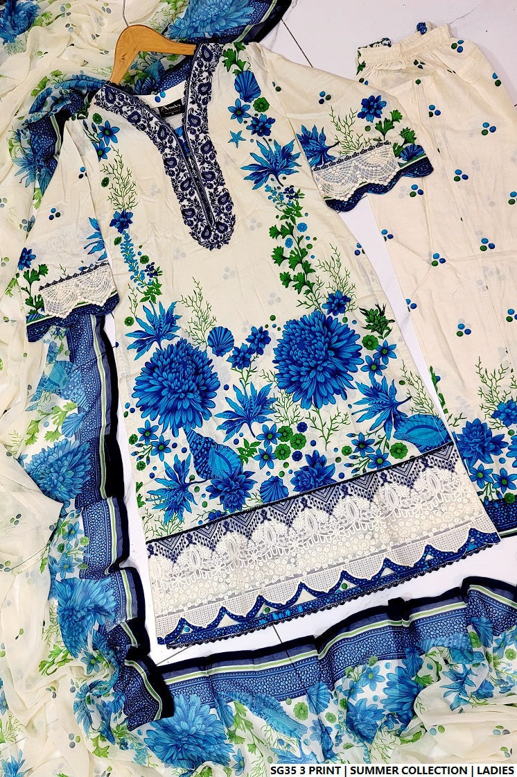 Pakistani women's lawn A-Line printed casual shirt side view