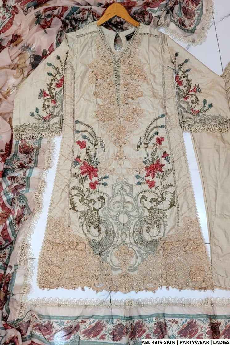 Pakistani women's skin organza A-Line shirt full view