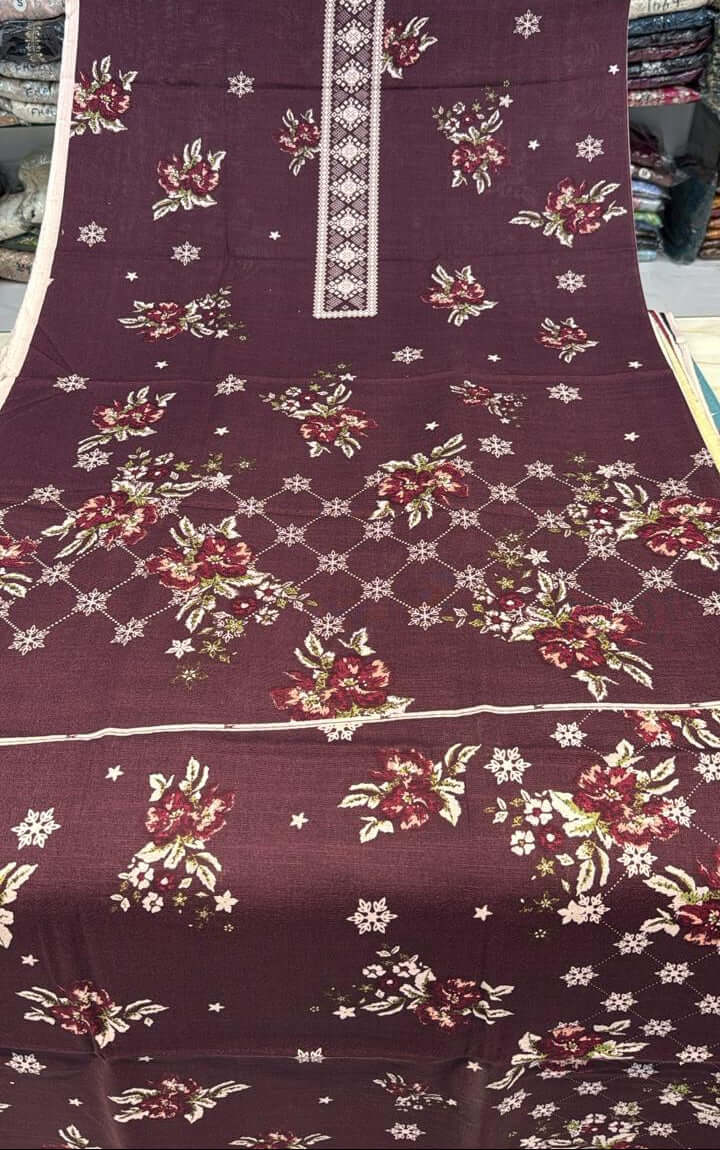 Khaddar single shirt - Pakistani women's winter casual warm khaddar shirt front view