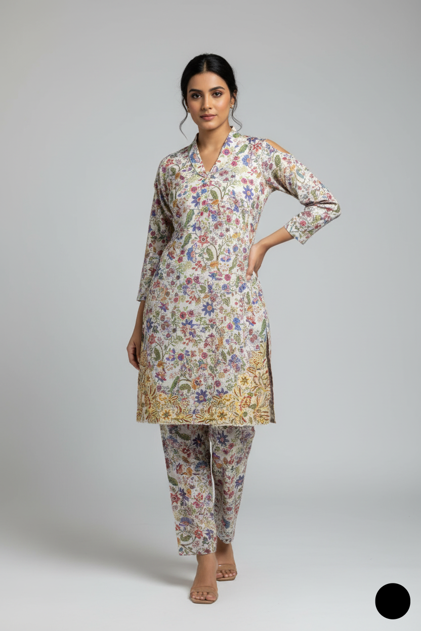 Lawn straight shirt SG 3 RANG - Pakistani women's casual summer outfit with 2PC dupatta front view
