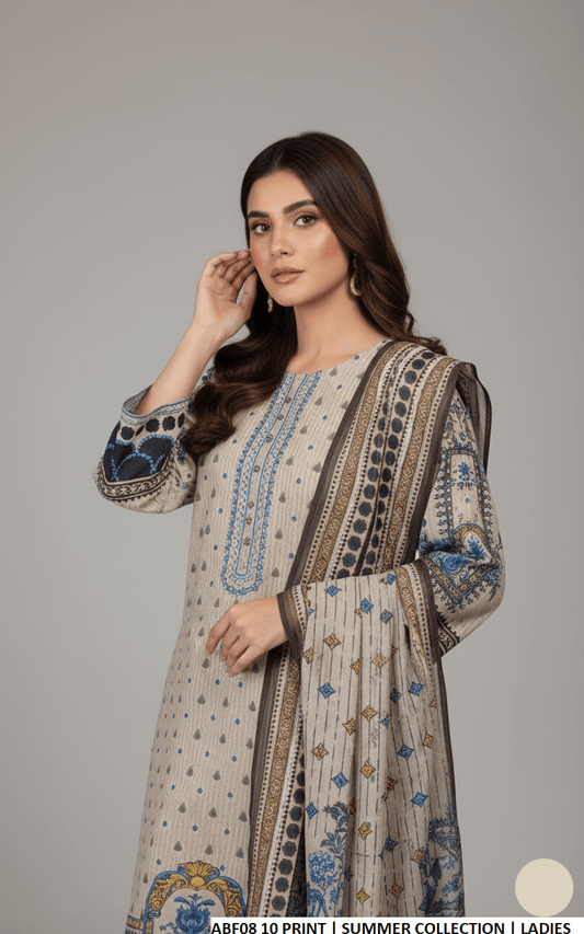 Pakistani women's lawn straight printed casual shirt side view
