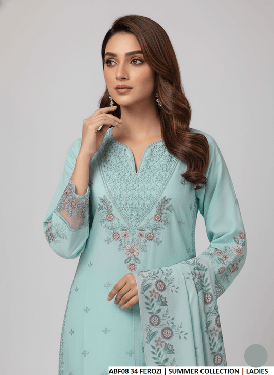 Ferozi cotton Pakistani women's casual straight shirt side view