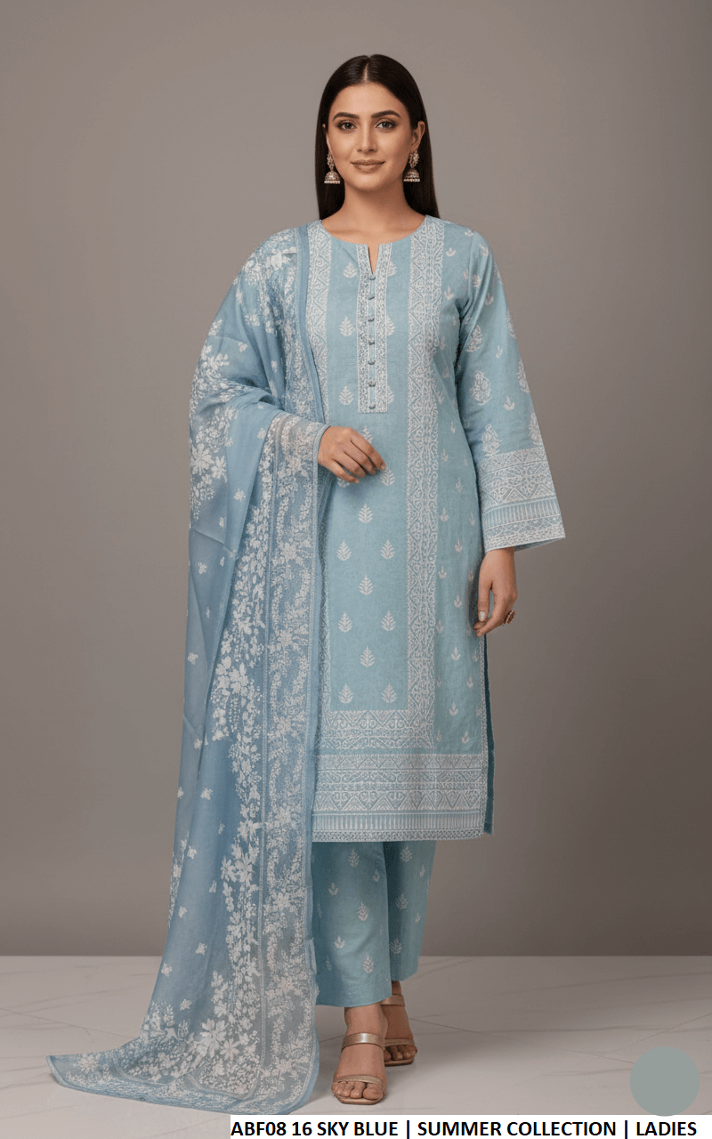 Cotton straight printed shirt - Pakistani women's casual outfit with digital print dupatta front view