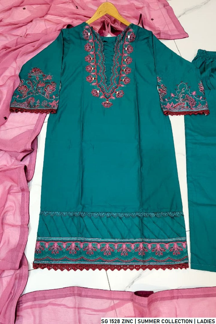 Zinc grey lawn Pakistani women's A-Line casual shirt side view