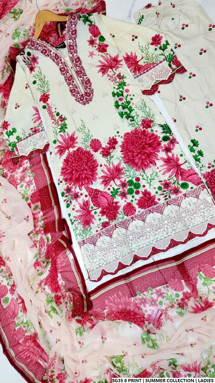 Pakistani women's lawn A-Line printed casual shirt side view