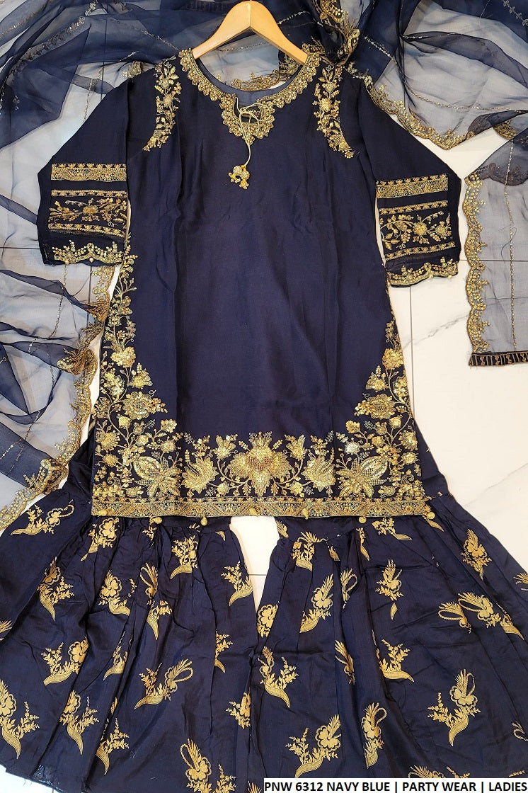 PNW 6312 Chiffon Ready to Wear 3 Piece Suit