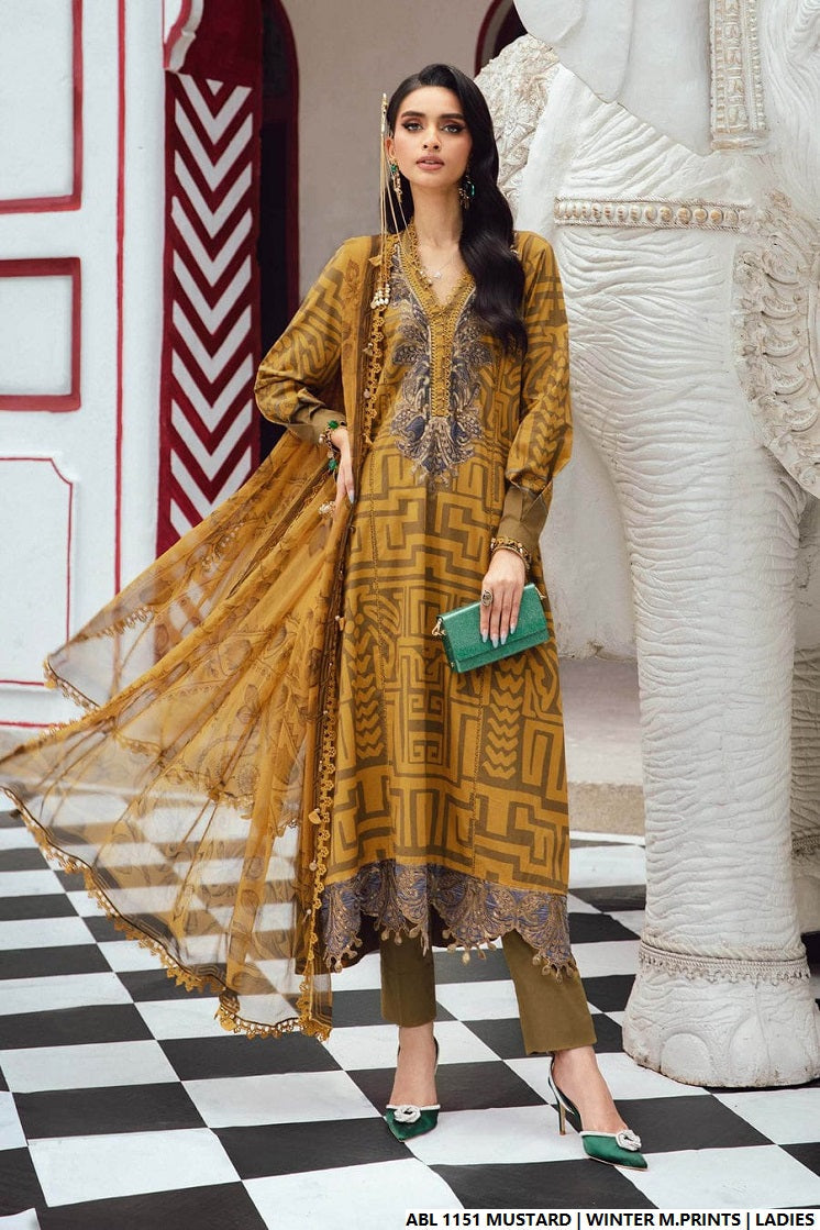 Printed lawn straight shirt - Pakistani women's casual summer outfit with lawn trouser and digital print dupatta front view