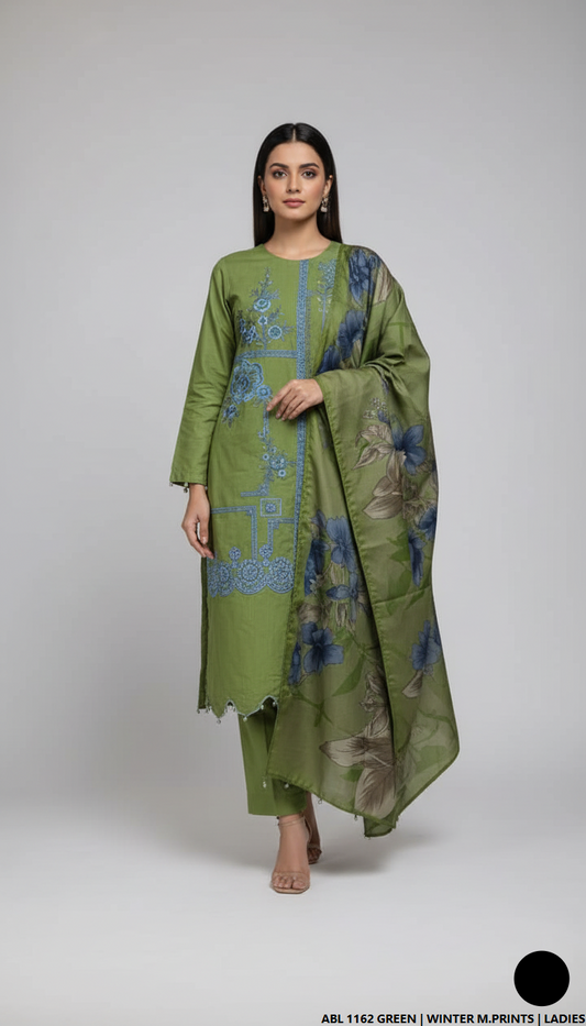 Pakistani women's printed lawn straight casual shirt side view