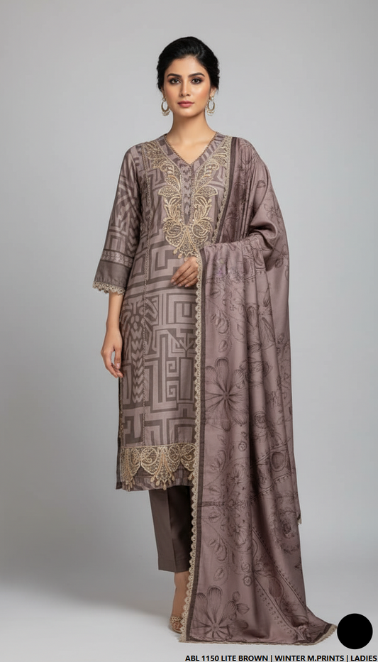 Pakistani women's printed lawn straight casual shirt side view