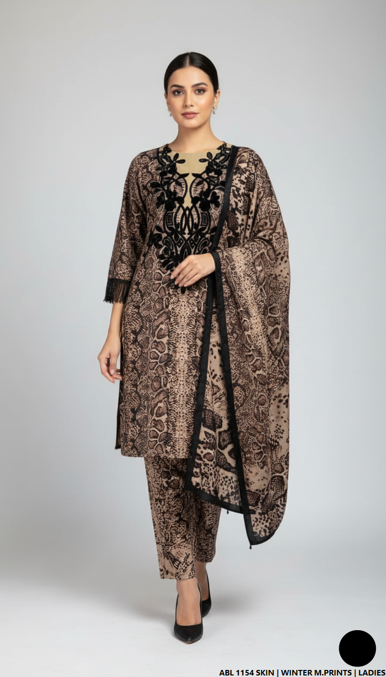 Pakistani women's printed lawn straight casual shirt side view