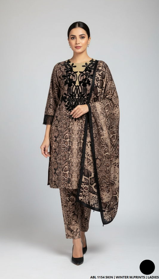 Pakistani women's printed lawn straight casual shirt side view